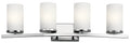 KICHLER 45498CH Crosby 31" 4 Light Vanity Light Satin Etched Cased Opal Chrome