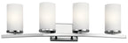 KICHLER 45498CH Crosby 31" 4 Light Vanity Light Satin Etched Cased Opal Chrome