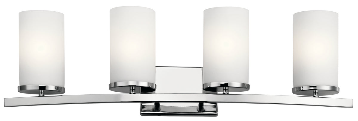 KICHLER 45498CH Crosby 31" 4 Light Vanity Light Satin Etched Cased Opal Chrome