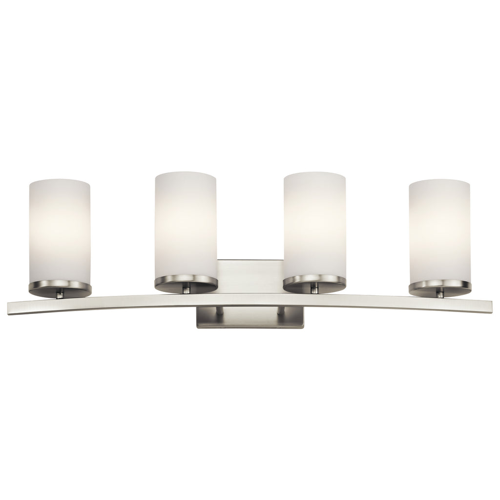 KICHLER 45498NI Crosby 31" 4 Light Vanity Light Satin Etched Cased Opal Brushed Nickel
