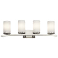 KICHLER 45498NI Crosby 31" 4 Light Vanity Light Satin Etched Cased Opal Brushed Nickel