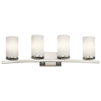 KICHLER 45498NI Crosby 31" 4 Light Vanity Light Satin Etched Cased Opal Brushed Nickel