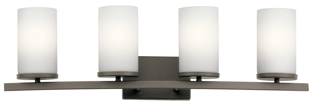 KICHLER 45498OZ Crosby 31" 4 Light Vanity Light Satin Etched Cased Opal Olde Bronze