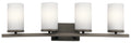 KICHLER 45498OZ Crosby 31" 4 Light Vanity Light Satin Etched Cased Opal Olde Bronze
