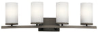 KICHLER 45498OZ Crosby 31" 4 Light Vanity Light Satin Etched Cased Opal Olde Bronze