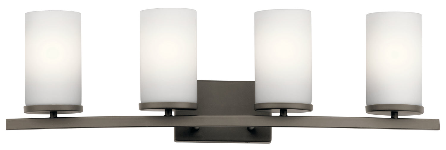KICHLER 45498OZ Crosby 31" 4 Light Vanity Light Satin Etched Cased Opal Olde Bronze