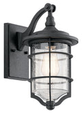 KICHLER 49126DBK Royal Marine 13.25" 1 Light Outdoor Wall Light With Clear Seeded Glass In Distressed Black