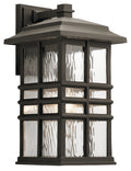 KICHLER 49831OZ Beacon Square 17.5" 1 Light Outdoor Wall Light With Clear Hammered Glass In Olde Bronze