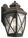 KICHLER 49841OZ Tangier 13.5" 1 Light Outdoor Wall Light With Clear Seeded Glass In Olde Bronze
