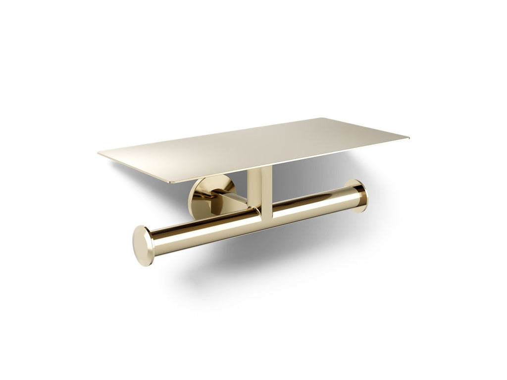 KOHLER K-78384-AF Components Covered Double Toilet Paper Holder - Vibrant French Gold