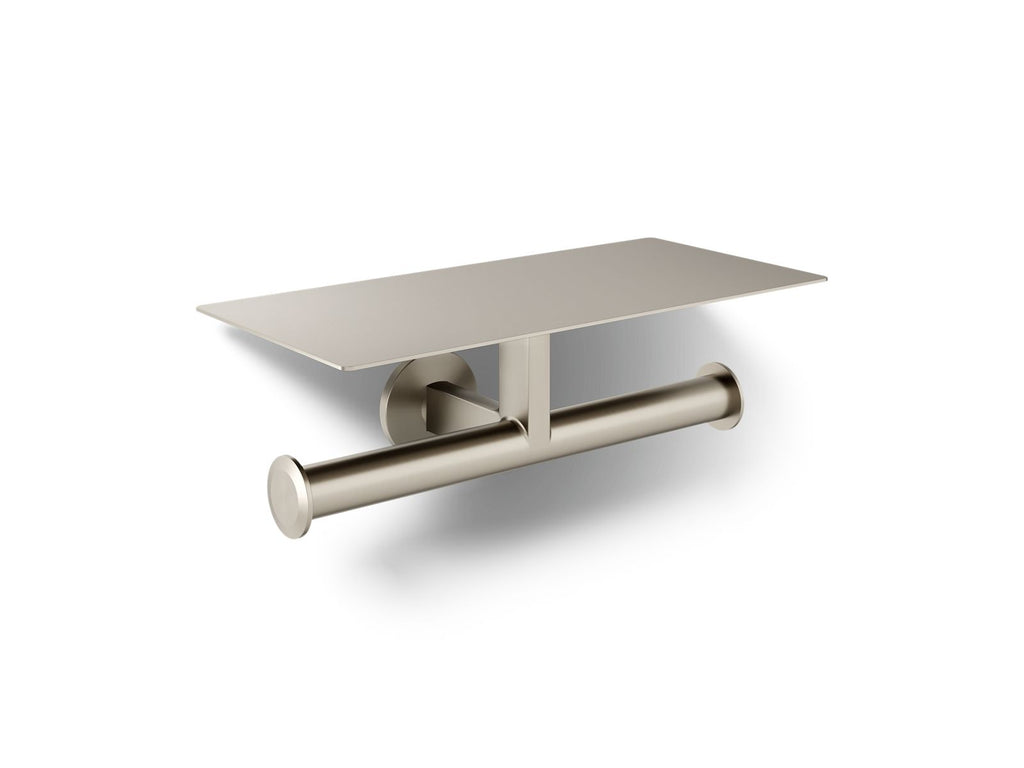 KOHLER K-78384-BN Components Covered Double Toilet Paper Holder - Vibrant Brushed Nickel