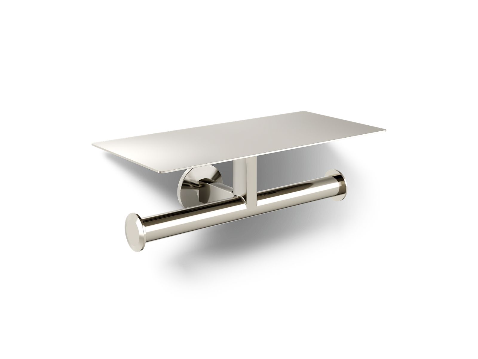 KOHLER K-78384-SN Components Covered Double Toilet Paper Holder - Vibrant Polished Nickel
