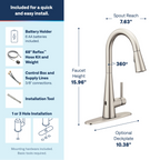 MOEN 7864EWSRS Sleek Motionsense Wave One-Handle Pulldown Touchless Kitchen Faucet - Spot Resist Stainless