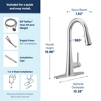 MOEN 7864 Sleek One-Handle High Arc Pulldown Kitchen Faucet - Chrome