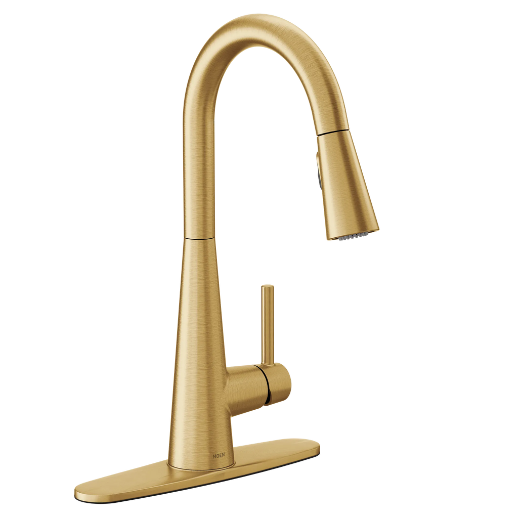 MOEN 7864BG Sleek One-Handle High Arc Pulldown Kitchen Faucet - Brushed Gold