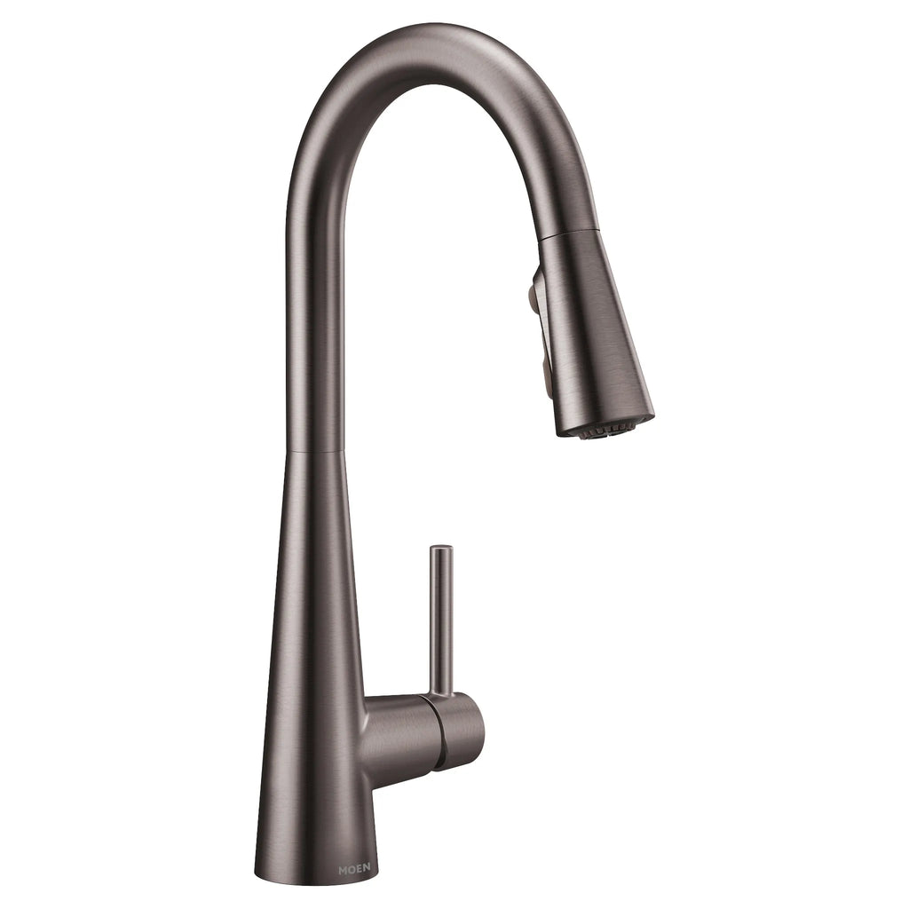 MOEN 7864BLS Sleek One-Handle High Arc Pulldown Kitchen Faucet - Black Stainless