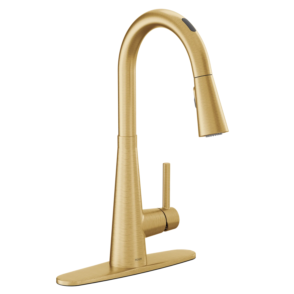 MOEN 7864EVBG Sleek Smart Pulldown Touchless Kitchen Faucet - Brushed Gold