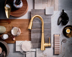 MOEN 7864EVBG Sleek Smart Pulldown Touchless Kitchen Faucet - Brushed Gold