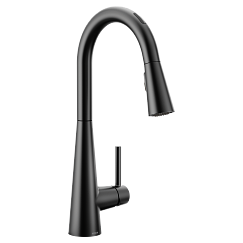 MOEN 7864EVBL Sleek Smart Pulldown Touchless Kitchen Faucet - Matte Black