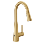 MOEN 7864EWBG Sleek Motionsense Wave One-Handle Pulldown Touchless Kitchen Faucet - Brushed Gold