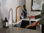 MOEN 7864EWBG Sleek Motionsense Wave One-Handle Pulldown Touchless Kitchen Faucet - Brushed Gold