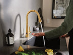 MOEN 7864EWBG Sleek Motionsense Wave One-Handle Pulldown Touchless Kitchen Faucet - Brushed Gold