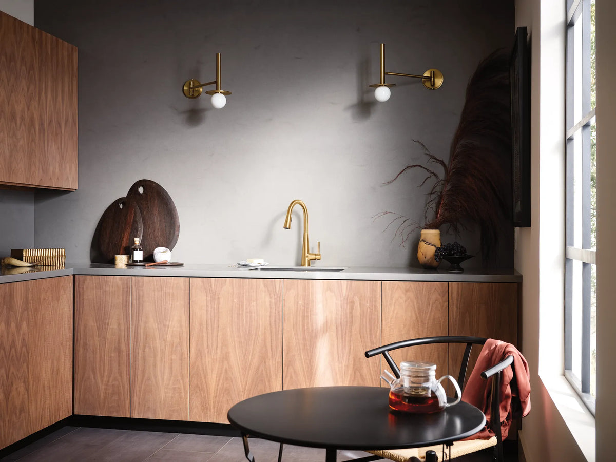 MOEN 7864EWBG Sleek Motionsense Wave One-Handle Pulldown Touchless Kitchen Faucet - Brushed Gold