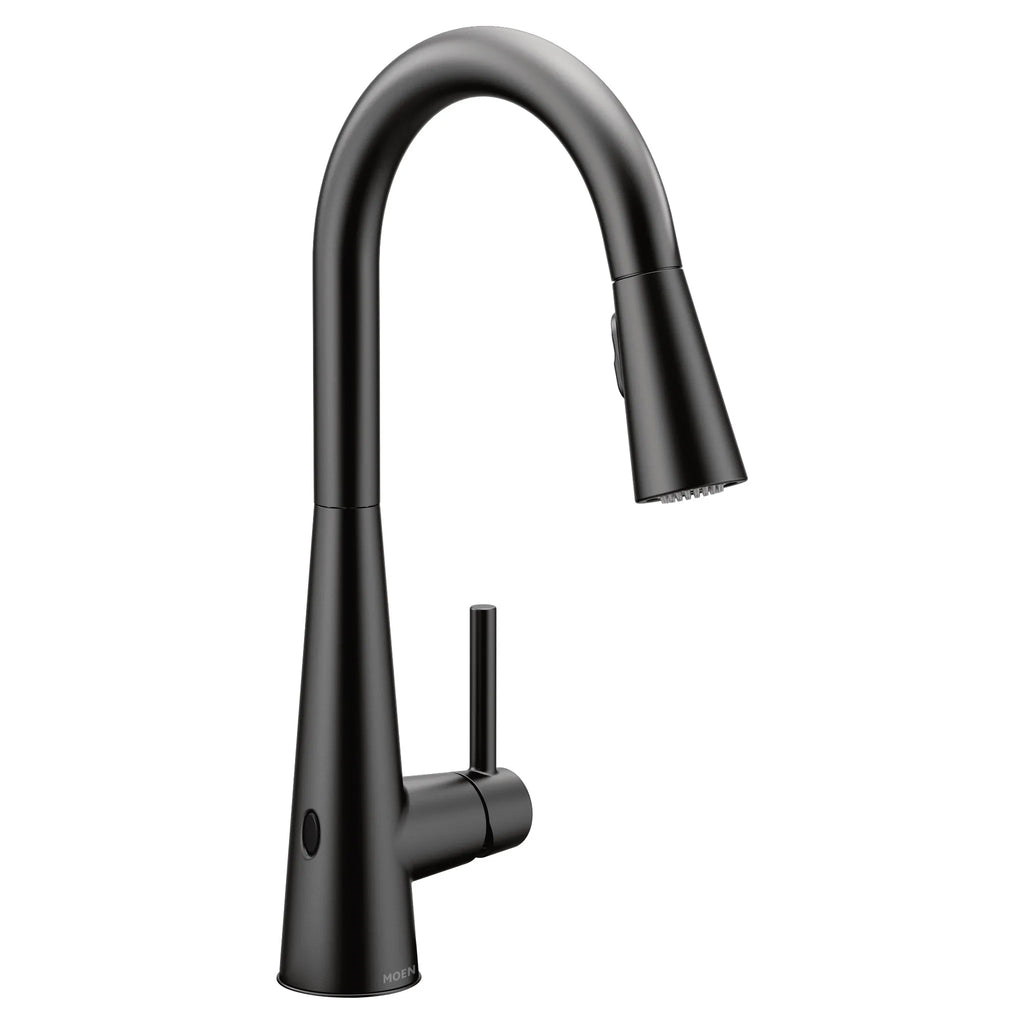 MOEN 7864EWBL Sleek Motionsense Wave One-Handle Pulldown Touchless Kitchen Faucet - Matte Black