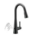 MOEN 7864EWBL Sleek Motionsense Wave One-Handle Pulldown Touchless Kitchen Faucet - Matte Black