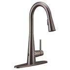 MOEN 7864EWBLS Sleek Motionsense Wave One-Handle Pulldown Touchless Kitchen Faucet - Black Stainless