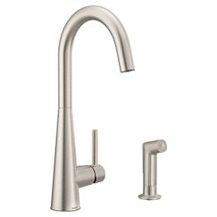 MOEN 7870SRS Sleek Chrome One-Handle Kitchen Faucet - Spot Resist Stainless