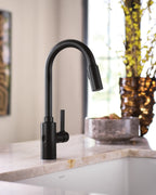 MOEN 7882EWBL Genta Lx Motionsense Wave One-Handle Pulldown Touchless Kitchen Faucet - Matte Black