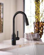 MOEN 7882EWBL Genta Lx Motionsense Wave One-Handle Pulldown Touchless Kitchen Faucet - Matte Black
