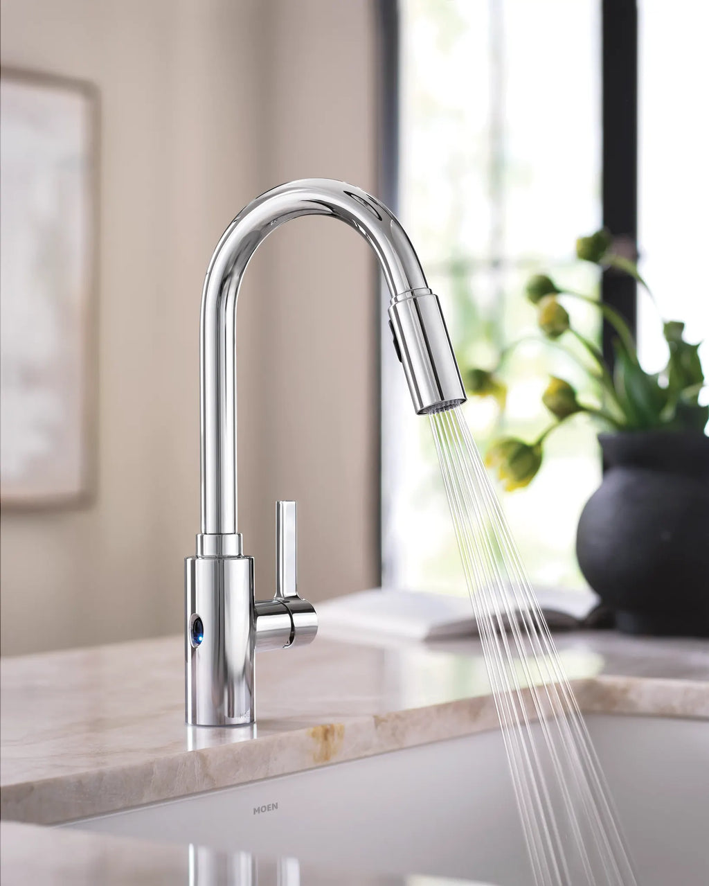 MOEN 7882EWC Genta Lx Motionsense Wave One-Handle Pulldown Touchless Kitchen Faucet - Chrome