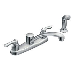 MOEN 7907 Chateau Two-Handle Low Arc Kitchen Faucet - Chrome