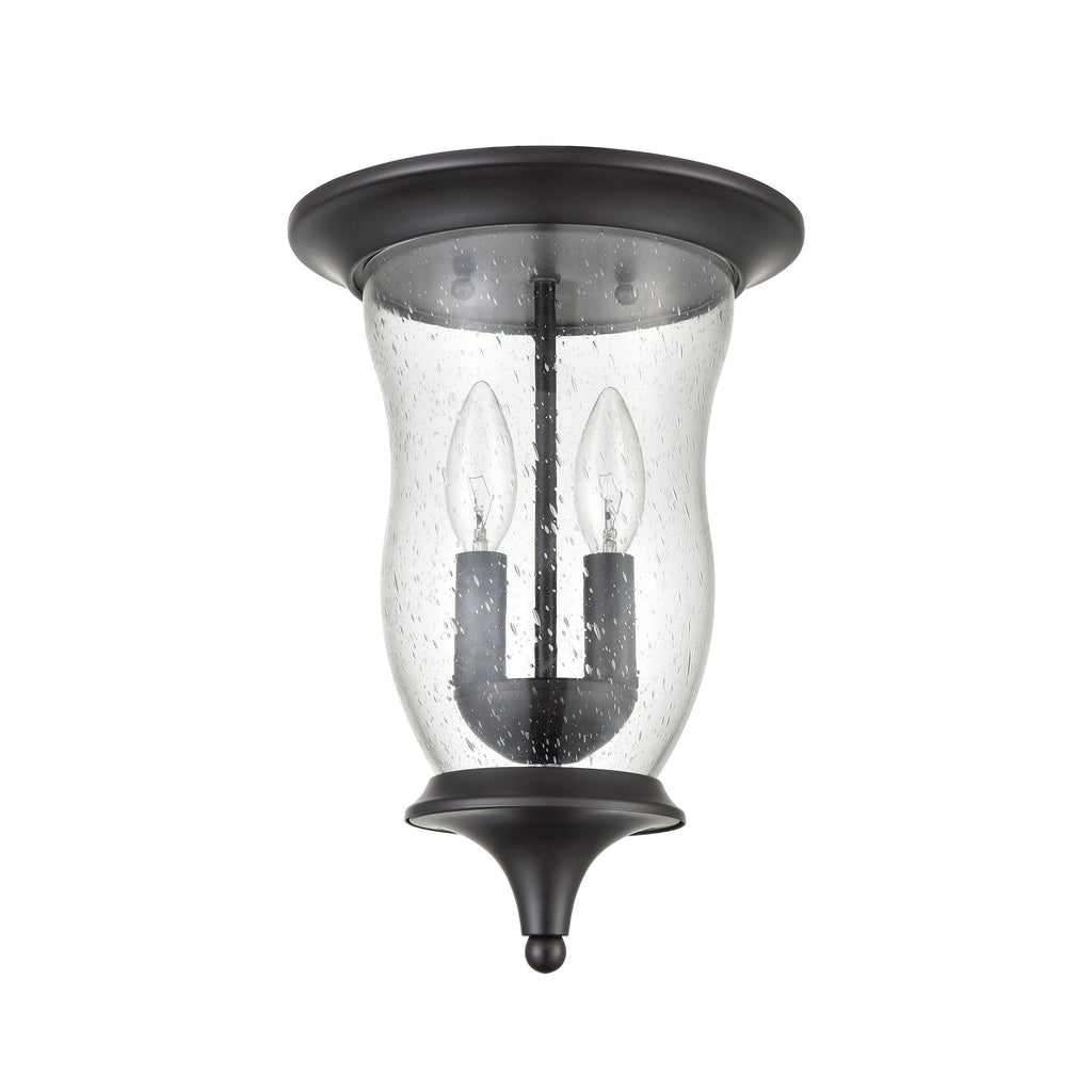 THOMAS 8002FM/75 Trinity 9'' Wide 2-Light Outdoor Flush Mount - Oil Rubbed Bronze