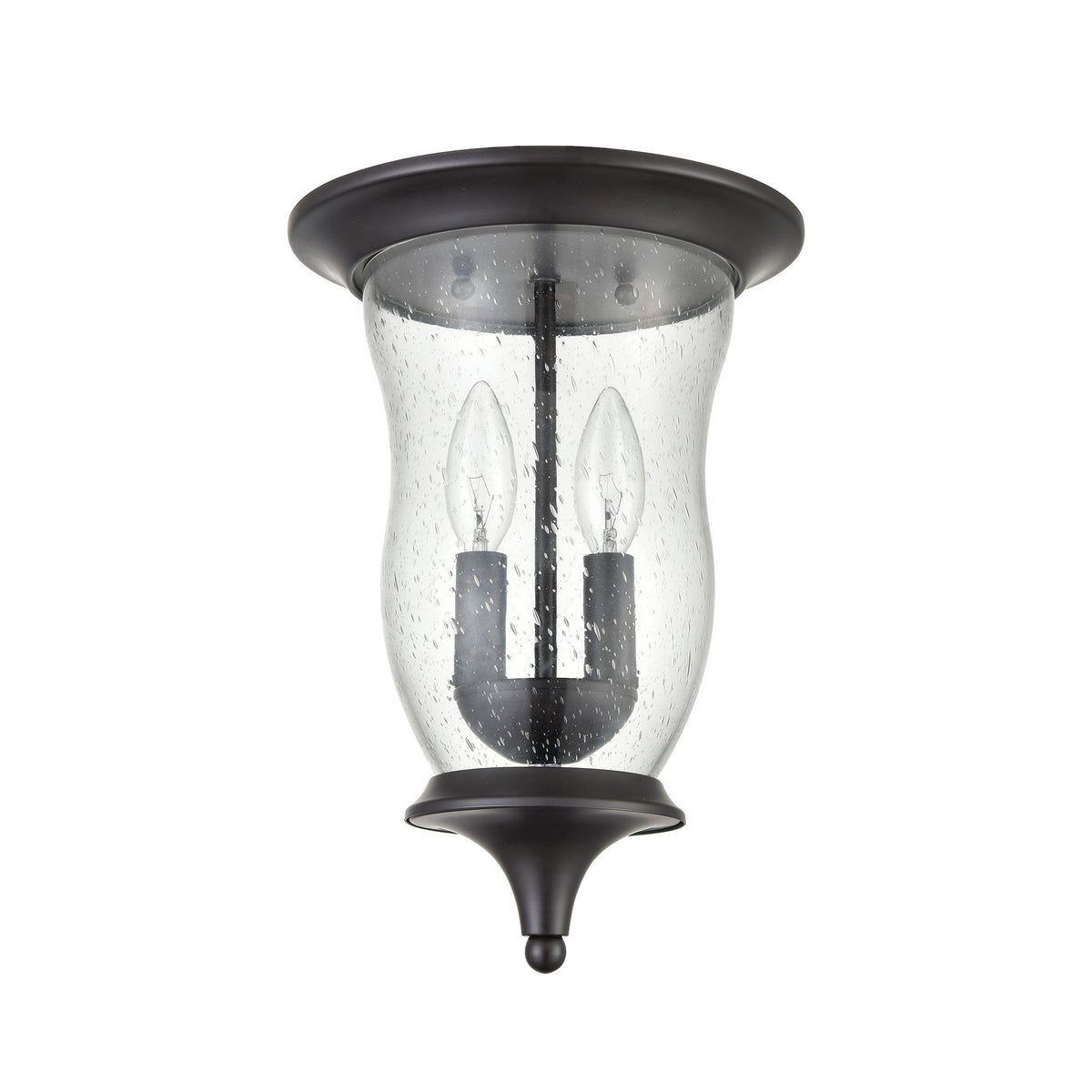 THOMAS 8002FM/75 Trinity 9'' Wide 2-Light Outdoor Flush Mount - Oil Rubbed Bronze