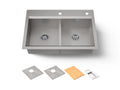 KOHLER K-80085-2PC-NA Task Smart Divide Smart Divide 33" Top-/Undermount Double-Bowl Workstation Kitchen Sink - Stainless Steel