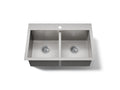 KOHLER K-80167-1-NA Vault 30-1/2" top-/undermount double-bowl kitchen sink - Stainless Steel