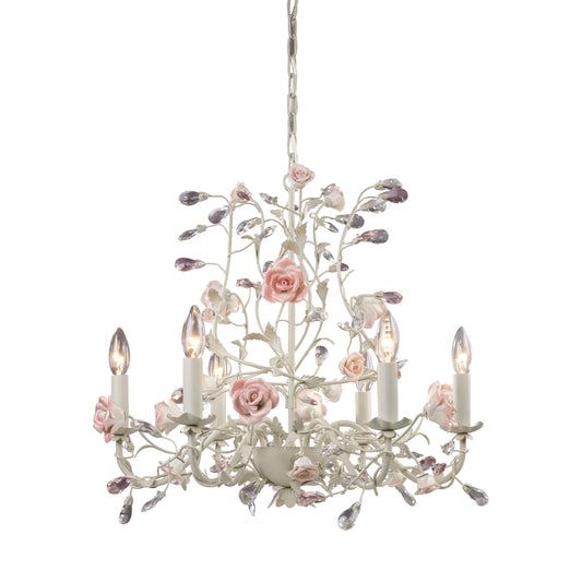 ELK SHOWROOM 8092/6 Heritage 22'' Wide 6-Light Chandelier - Cream