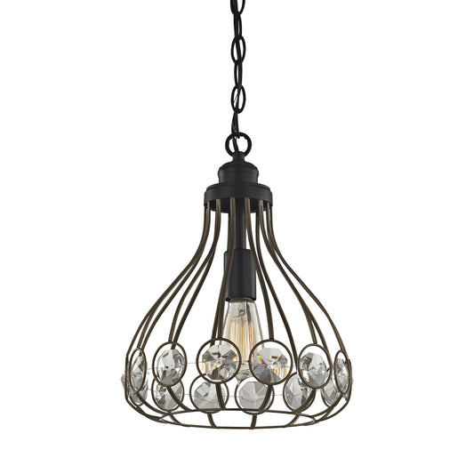 ELK SHOWROOM 81105/1 Crystal Web 11'' Wide 1-Light Mini Pendant - Gold