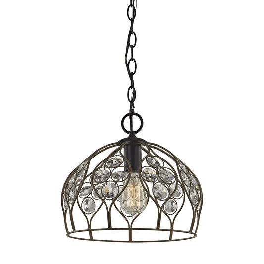 ELK SHOWROOM 81106/1-LA Crystal Web 11'' Wide 1-Light Mini Pendant - Gold