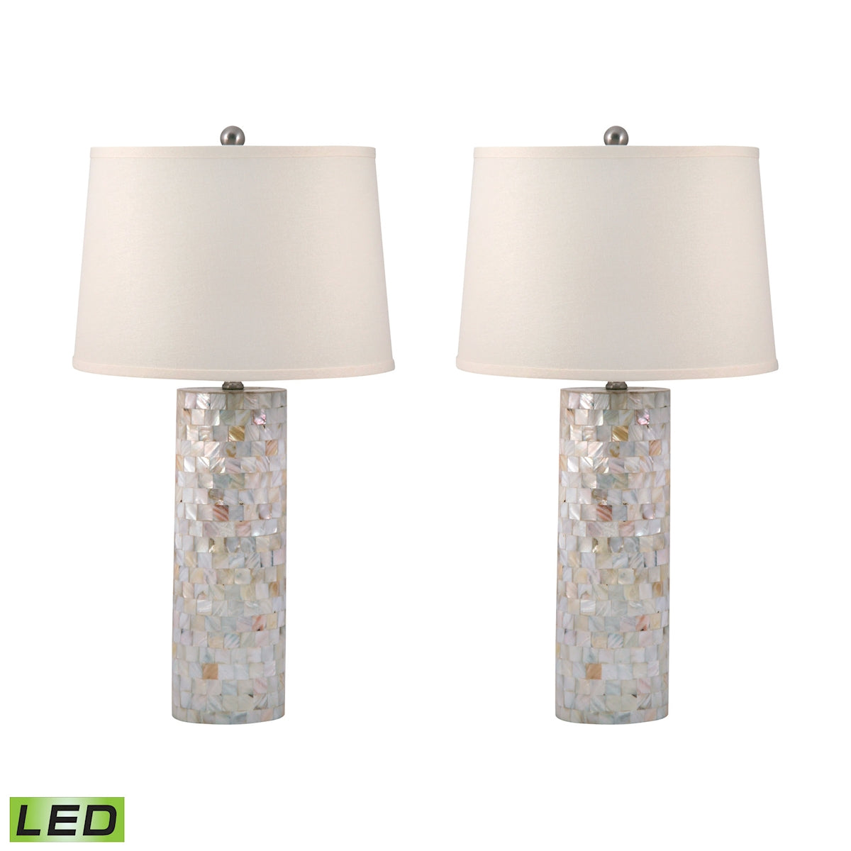 ELK SIGNATURE 812/S2-LED Mother of Pearl 28'' High 2-Light Table Lamp - Set of 2 Natural