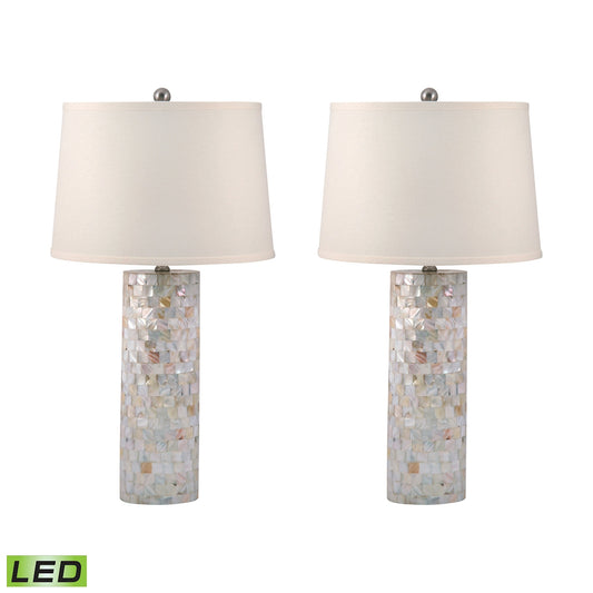 ELK SIGNATURE 812/S2-LED Mother of Pearl 28'' High 2-Light Table Lamp - Set of 2 Natural