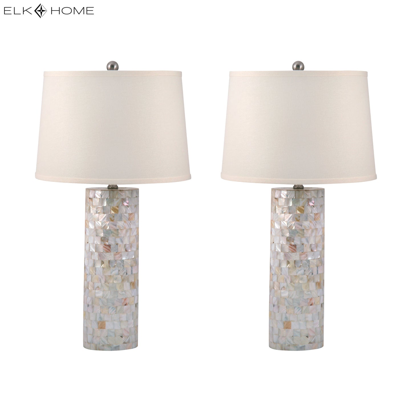 ELK SIGNATURE 812/S2 Mother of Pearl 28'' High 2-Light Table Lamp - Set of 2 Natural