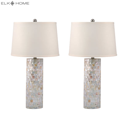 ELK SIGNATURE 812/S2 Mother of Pearl 28'' High 2-Light Table Lamp - Set of 2 Natural