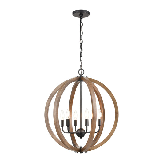 ELK SHOWROOM 81406/6 Barrow 22'' Wide 6-Light Chandelier - Matte Black