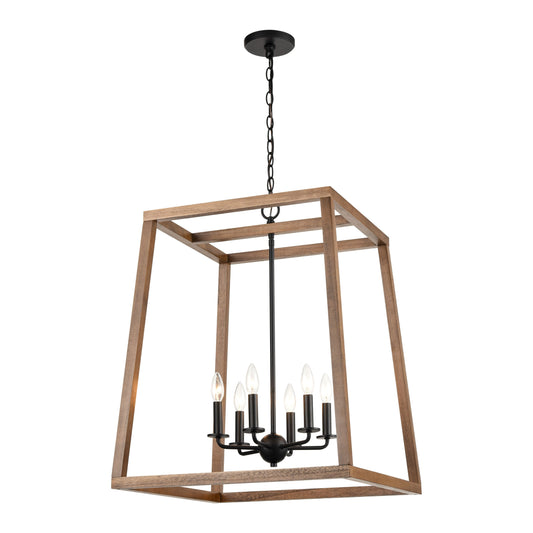 ELK SHOWROOM 81416/6 Barrow 22'' Wide 6-Light Chandelier - Matte Black