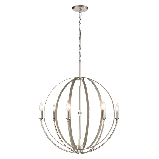 ELK SHOWROOM 81466/6 Rotunde 26'' Wide 6-Light Chandelier - Beechwood