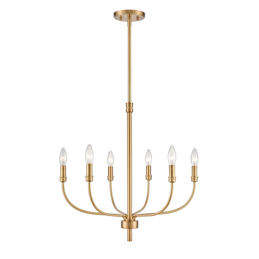 ELK SHOWROOM 81506/6 Newland 21'' Wide 6-Light Chandelier - Satin Brass